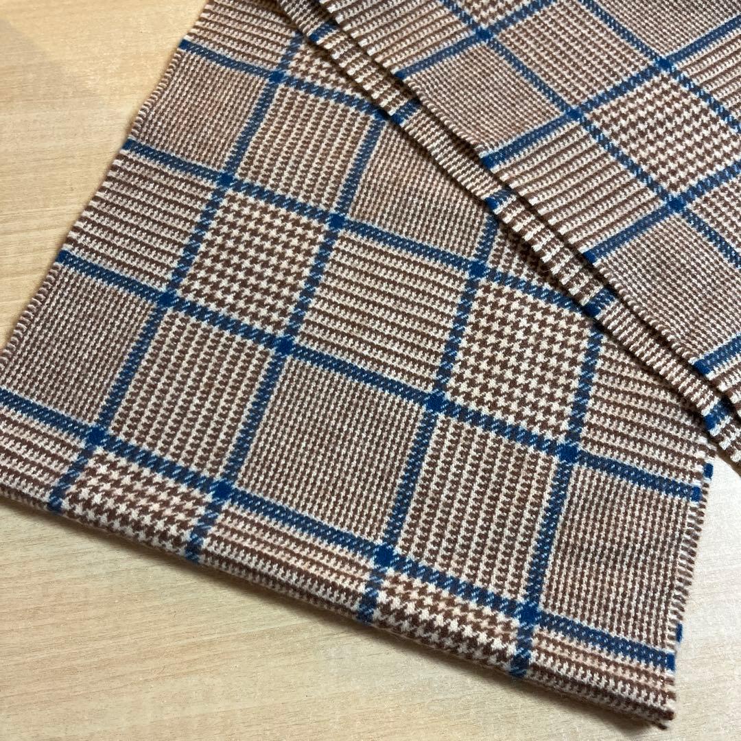 美品 ジョンストンズ×オールドイングランド マフラー カシミヤ チェック柄