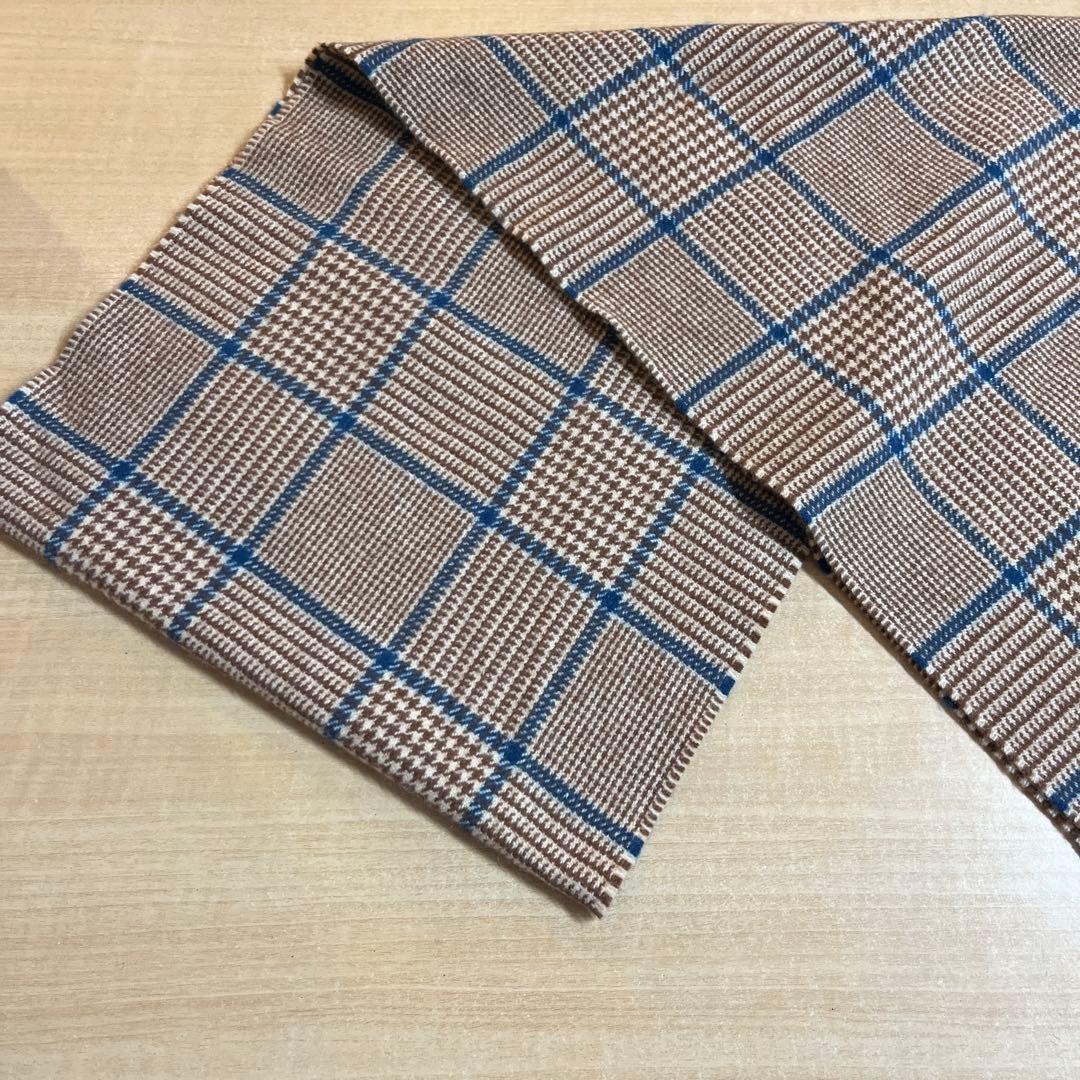 美品 ジョンストンズ×オールドイングランド マフラー カシミヤ チェック柄