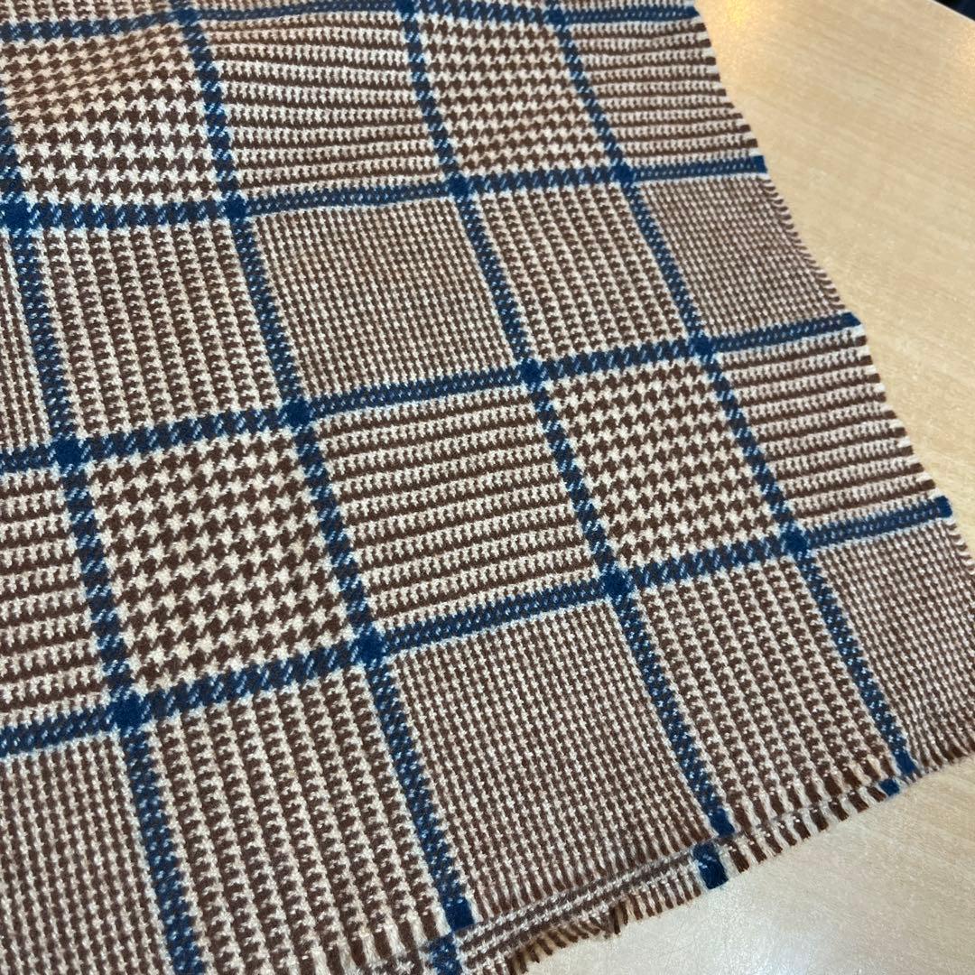 美品 ジョンストンズ×オールドイングランド マフラー カシミヤ チェック柄