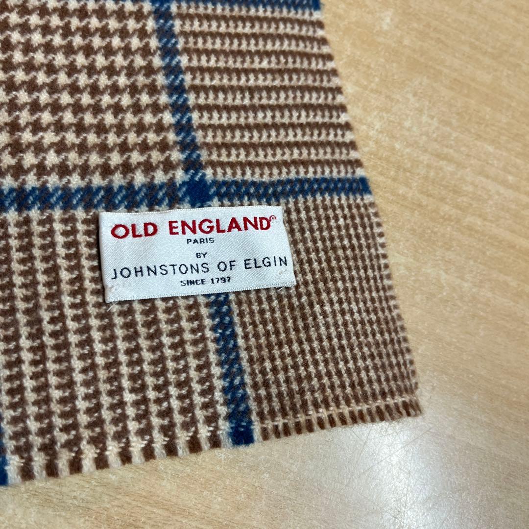 美品 ジョンストンズ×オールドイングランド マフラー カシミヤ チェック柄