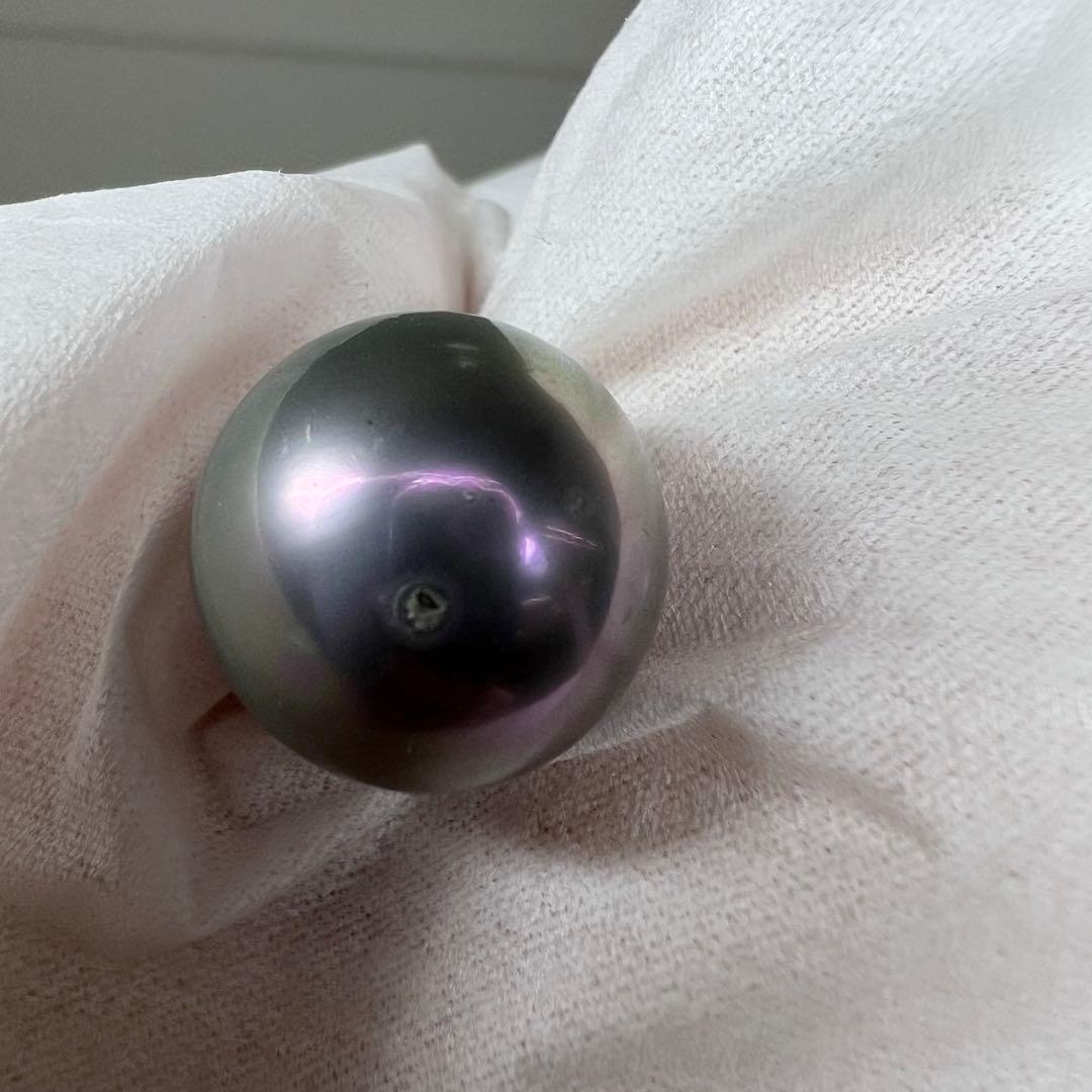 925刻印　特大ブラックパール　ネックレストップ　36g 東K8-0211ア㊱