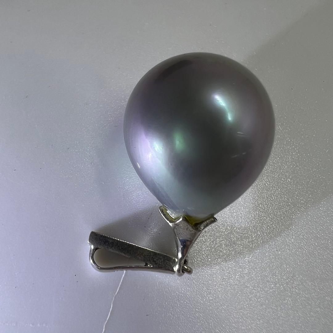 925刻印　特大ブラックパール　ネックレストップ　36g 東K8-0211ア㊱