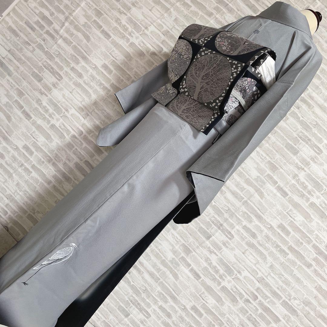 訪問着　フルセット　鷺　静寂　静けさの中の桜　手刺繍　ニューはればれ加工　P2