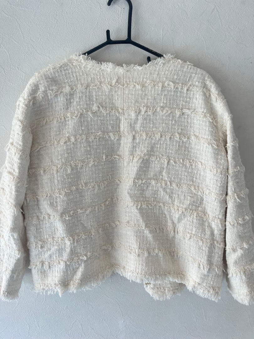 BARNEYS NEW YORK ツイード ノーカラー ジャケット