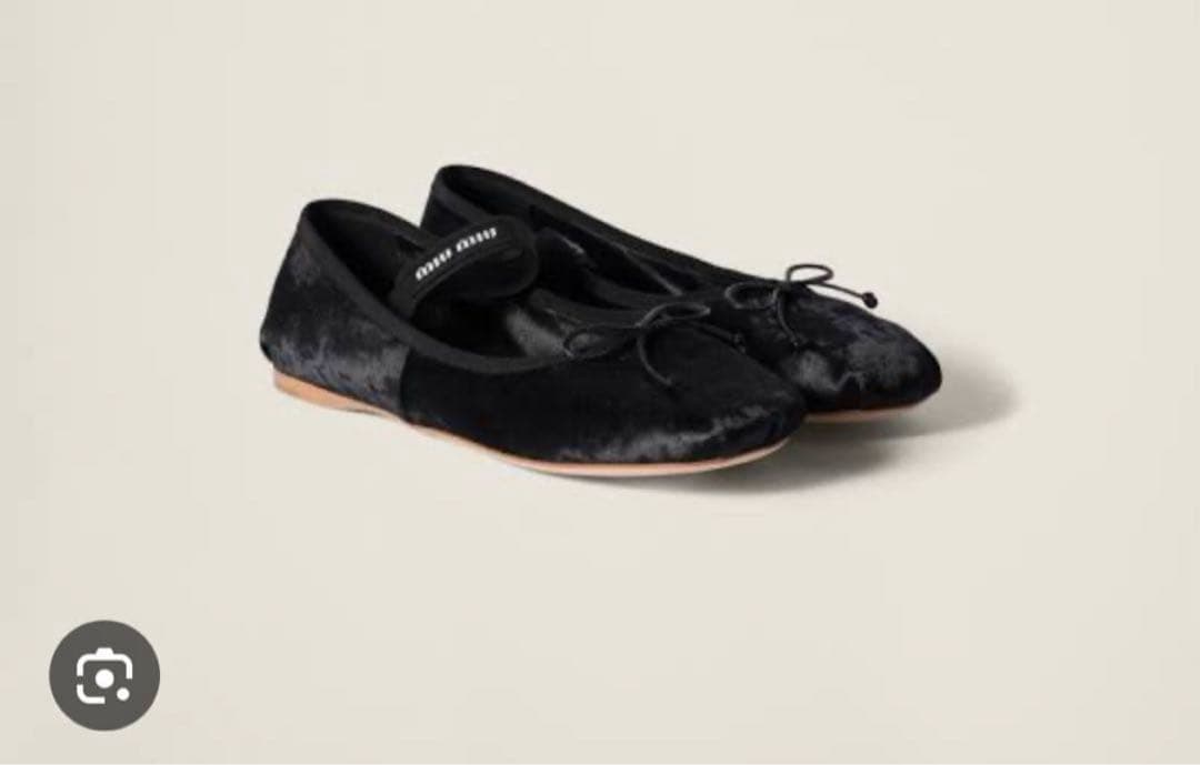 最終価格！未使用箱付き♡【ミュウミュウ】バレエフラットシューズ ベロア 黒 39