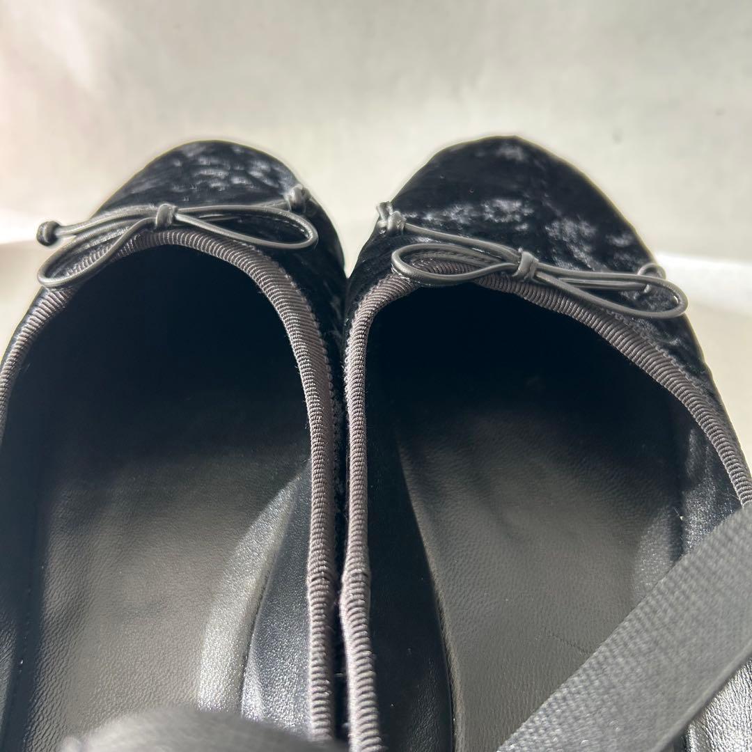 最終価格！未使用箱付き♡【ミュウミュウ】バレエフラットシューズ ベロア 黒 39