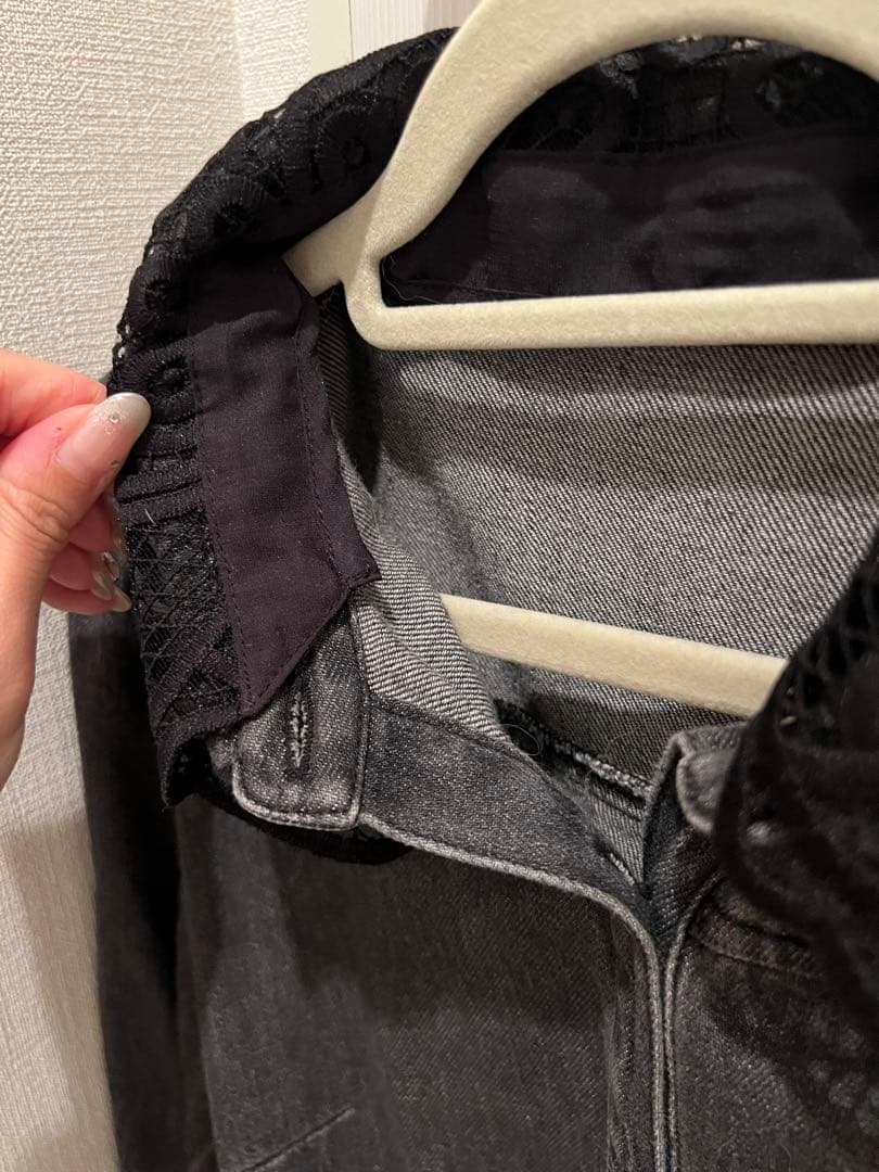 Diagram 刺繍襟　デニムワンピース