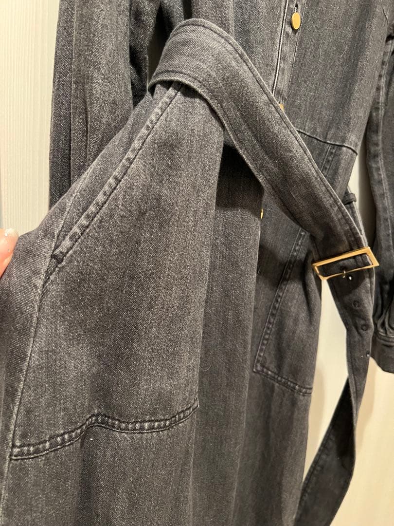 Diagram 刺繍襟　デニムワンピース