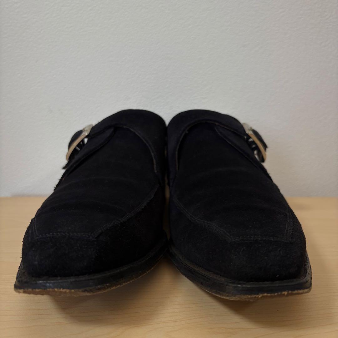 ジョセフチーニー　ブラック　スエード　シングルモンク　ドレスシューズ　メンズ