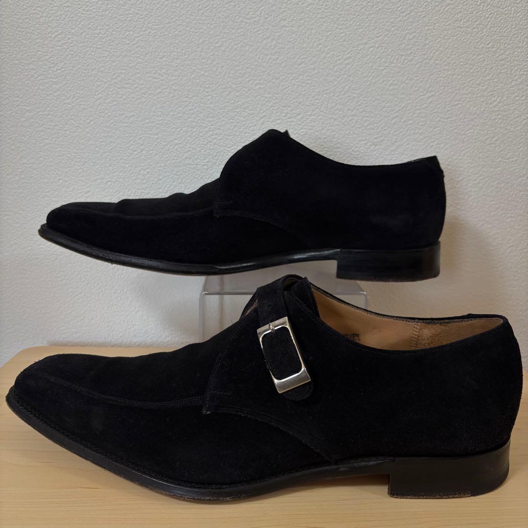 ジョセフチーニー　ブラック　スエード　シングルモンク　ドレスシューズ　メンズ