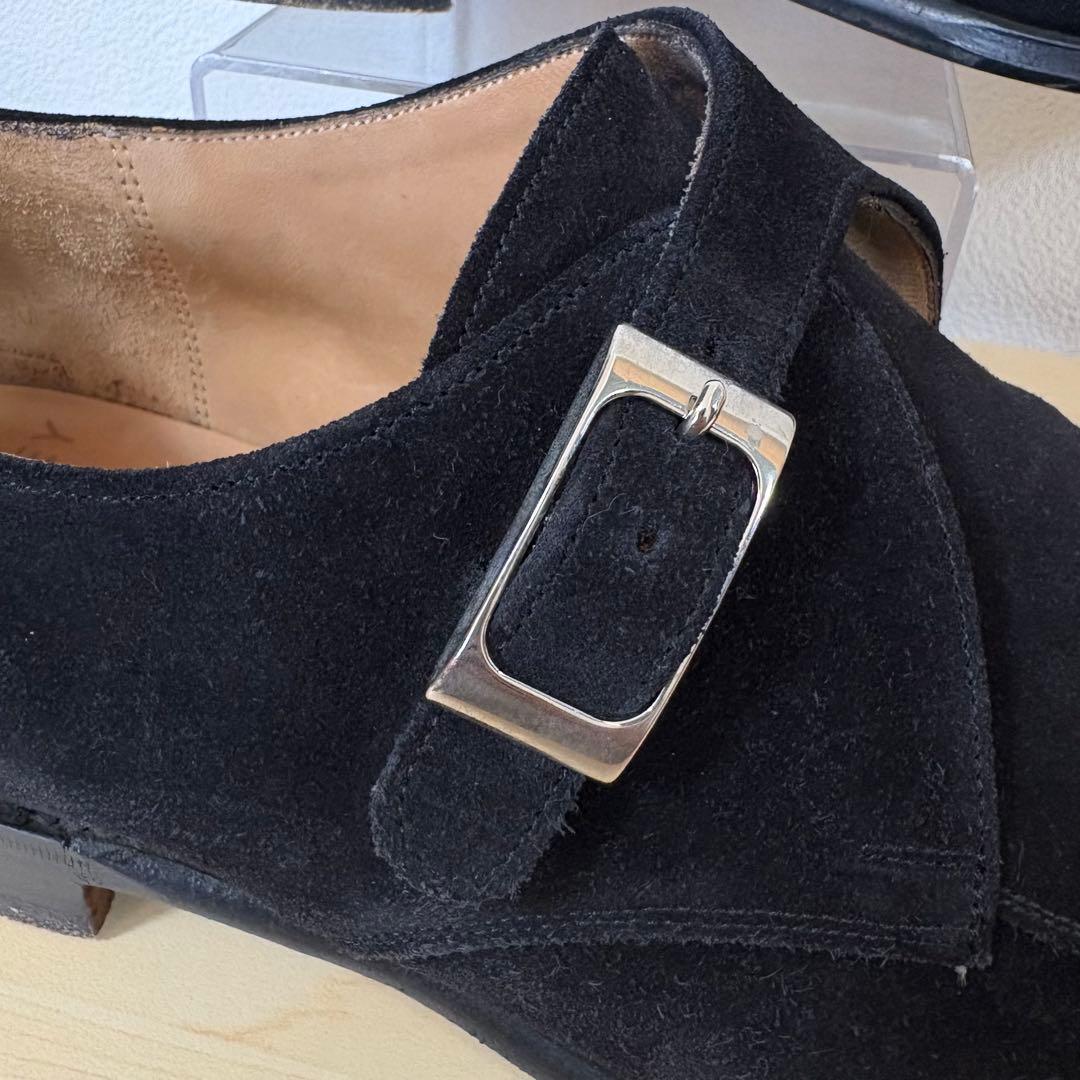 ジョセフチーニー　ブラック　スエード　シングルモンク　ドレスシューズ　メンズ