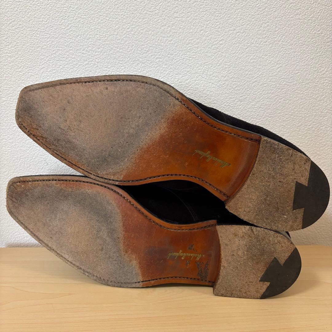 ジョセフチーニー　ブラック　スエード　シングルモンク　ドレスシューズ　メンズ