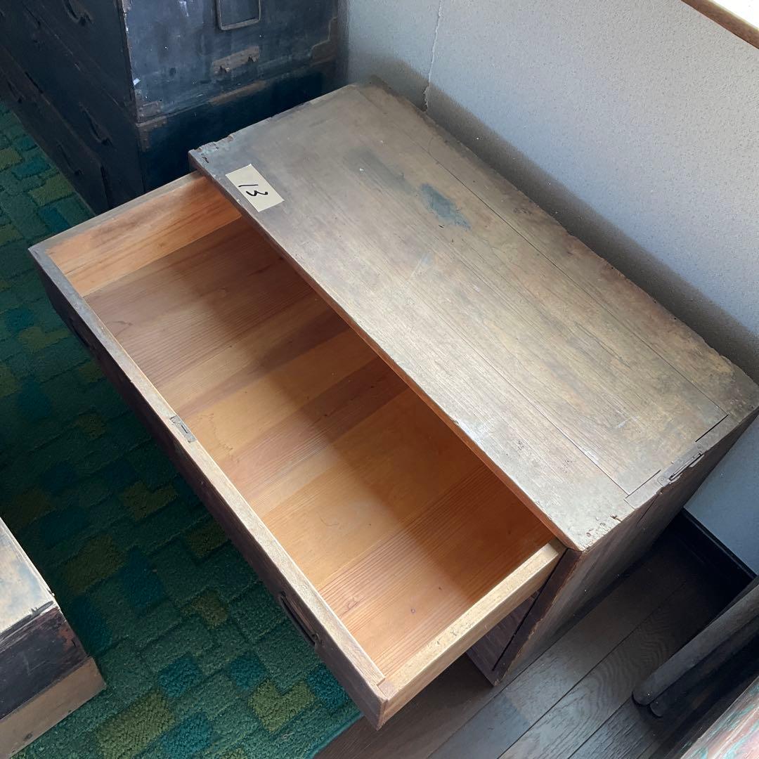 昭和家具　木製タンス 3段 引き出し付き　13