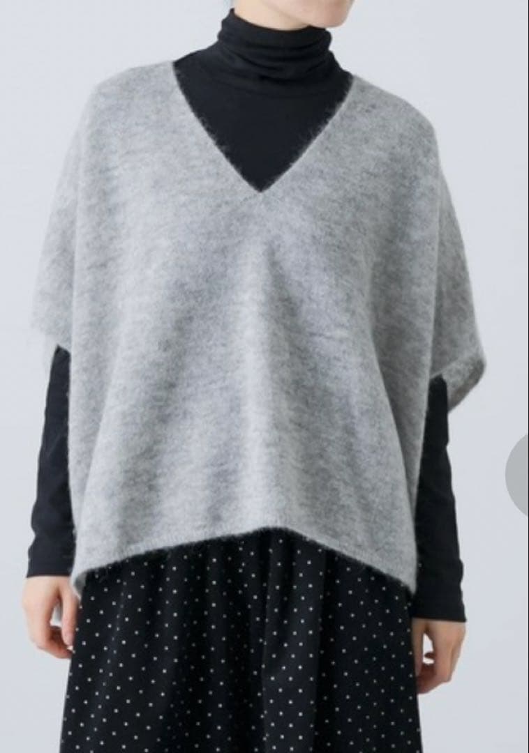 かぐれ　アルパカ混ワイドニットベスト