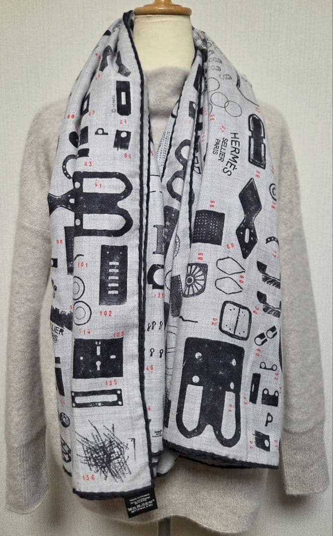 専用　エルメス　カレジェアン　カレ140　カシミアシルク