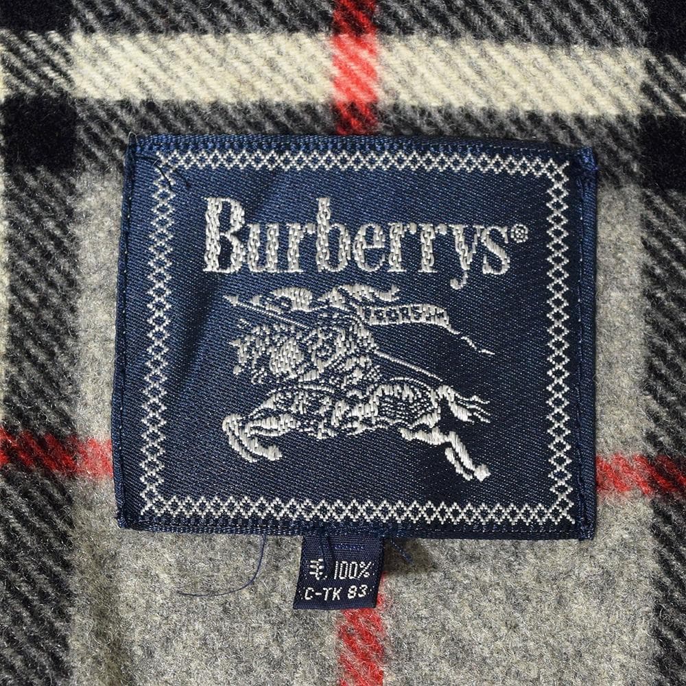 90s Burberrys ウール ノバチェック ポンチョ フリンジ チャイナ釦