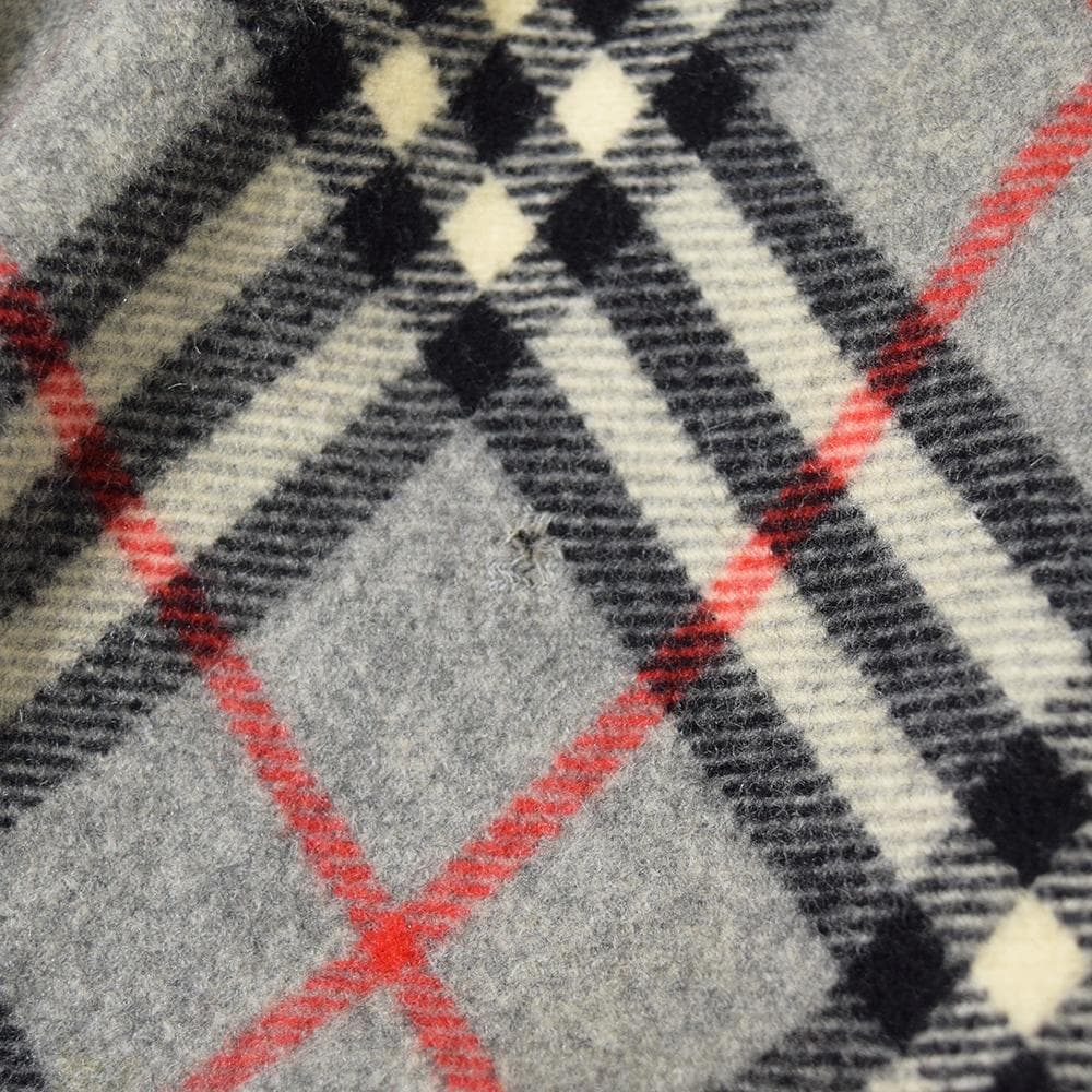 90s Burberrys ウール ノバチェック ポンチョ フリンジ チャイナ釦