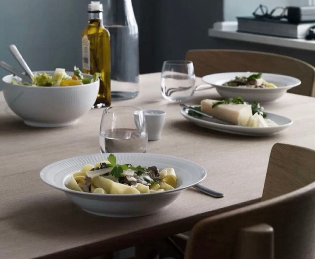 新品未使用 ロイヤルコペンハーゲン ホワイトフルーテッド深皿 21cm 3枚組