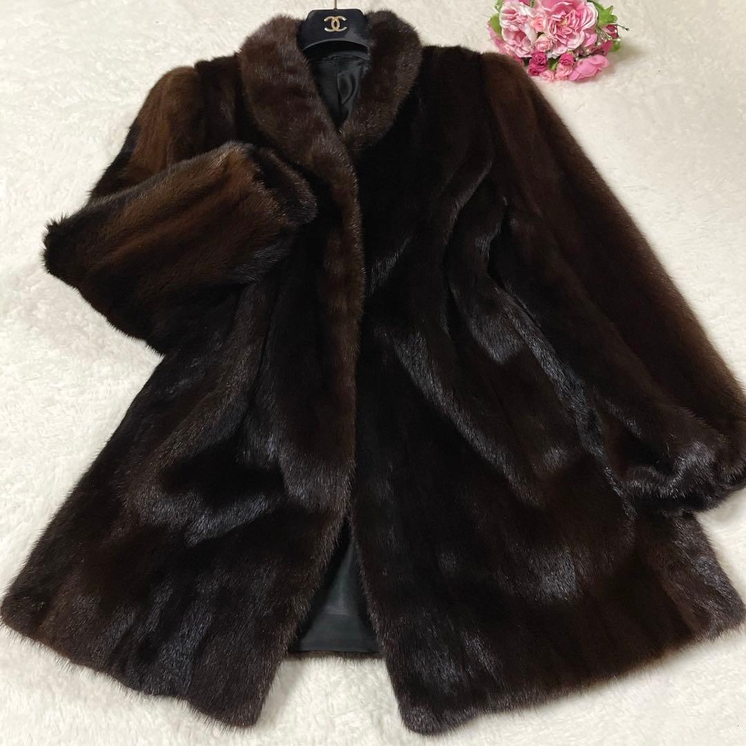 【大きいサイズ】 ミンク 本毛皮 リアルファー サイズXL相当 毛並み◎