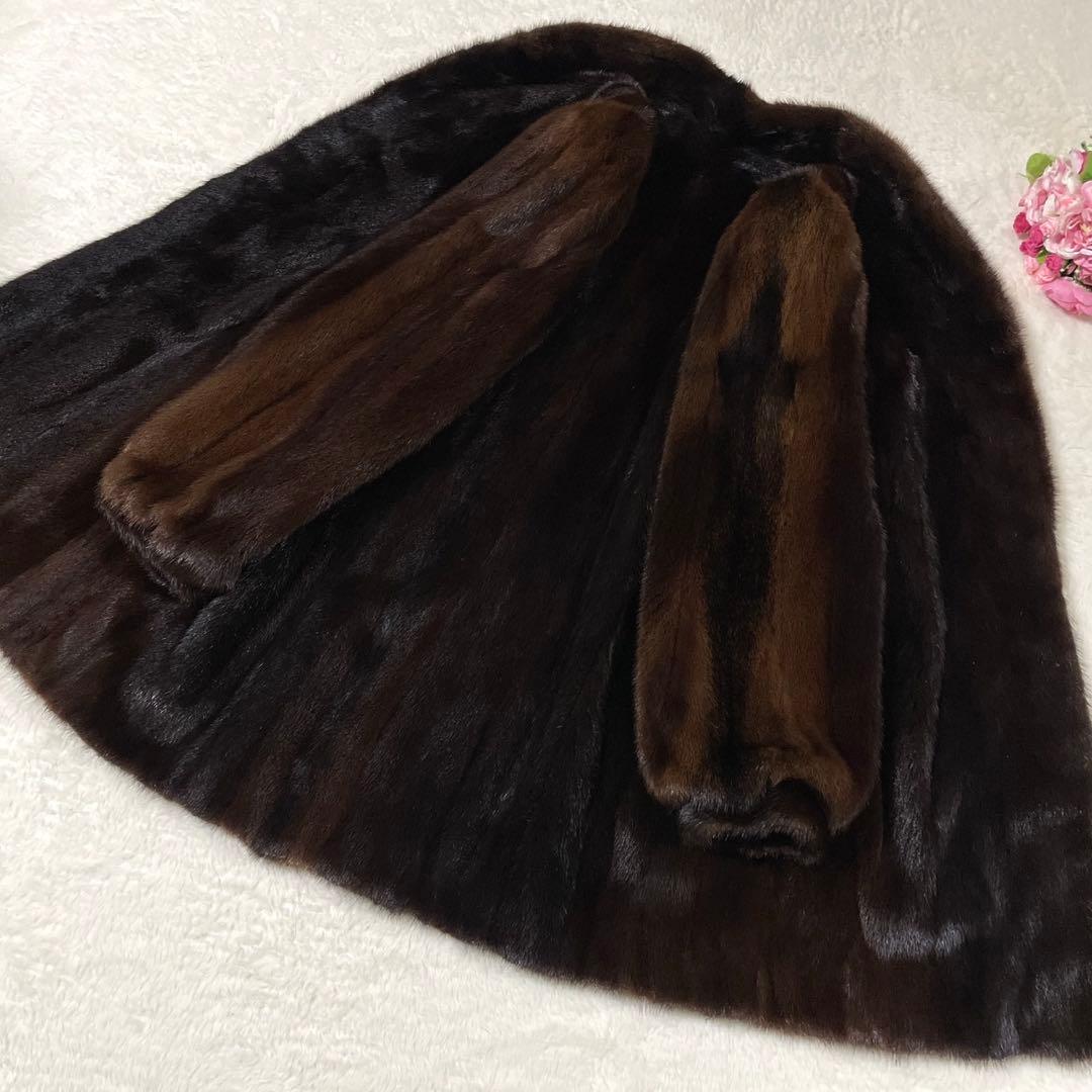 【大きいサイズ】 ミンク 本毛皮 リアルファー サイズXL相当 毛並み◎