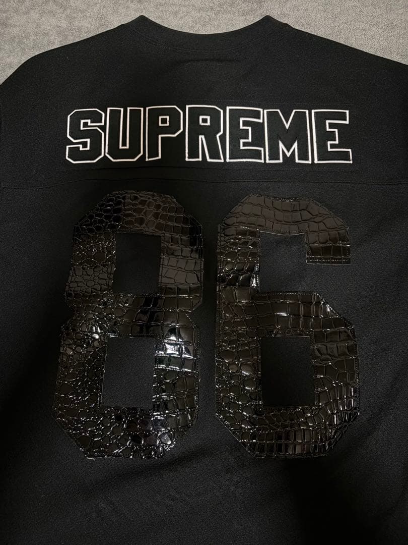 Supreme 86 クロコダイル風 ブラックシャツ XL