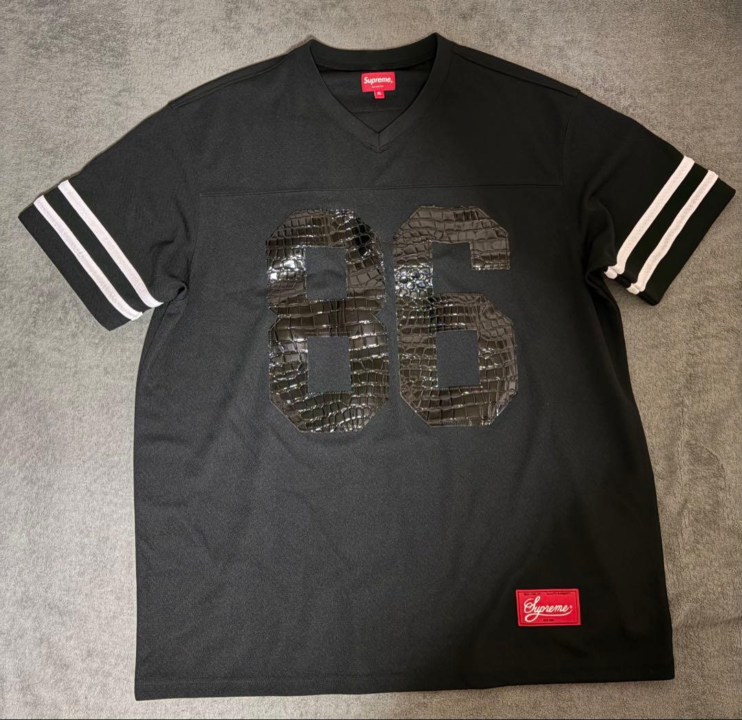 Supreme 86 クロコダイル風 ブラックシャツ XL