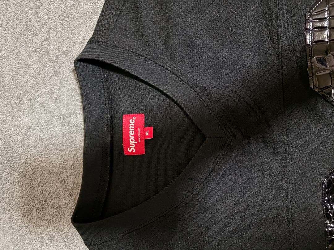 Supreme 86 クロコダイル風 ブラックシャツ XL
