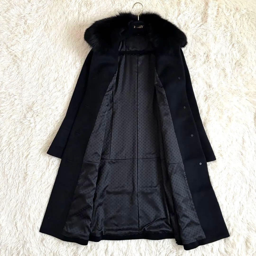 トゥービーシックス ロングコート フォックスファー ブラックAライン フレア袖