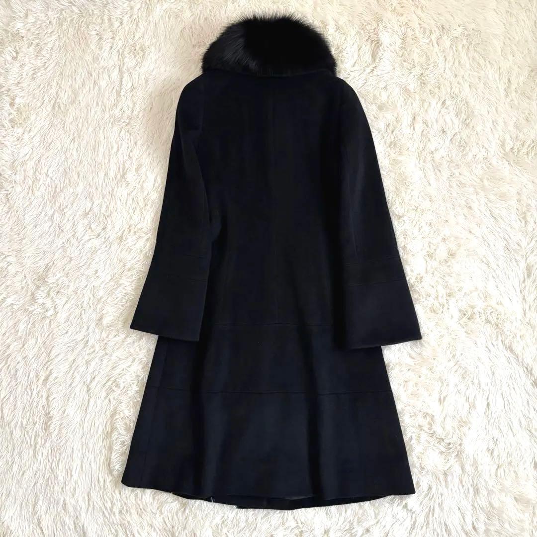 トゥービーシックス ロングコート フォックスファー ブラックAライン フレア袖
