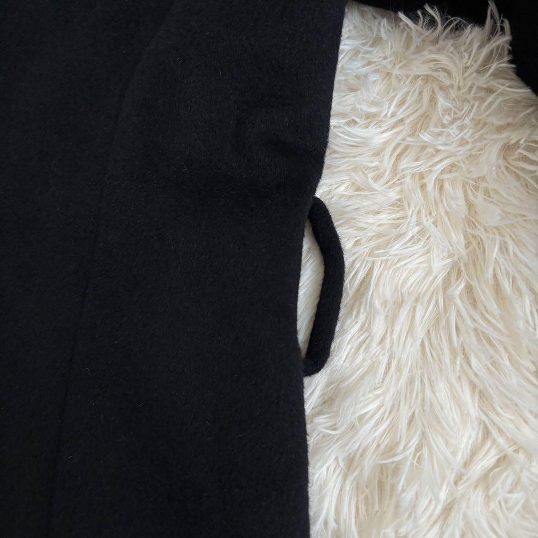 トゥービーシックス ロングコート フォックスファー ブラックAライン フレア袖