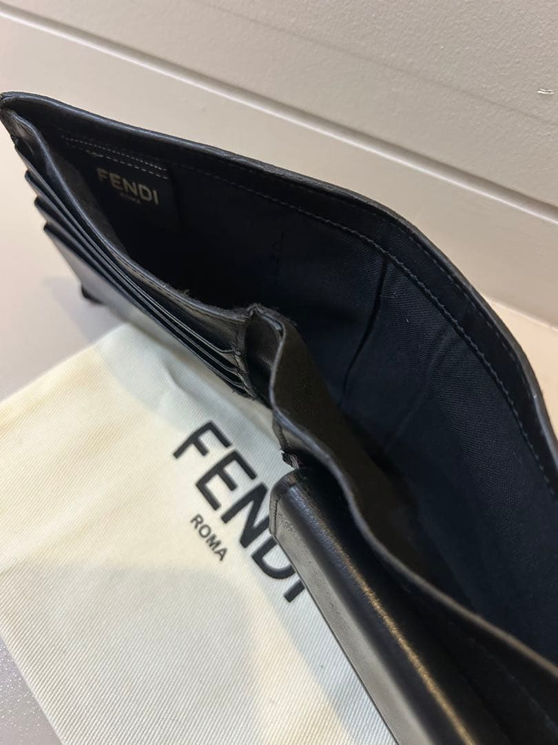 【特価】【正規品】FENDI 二つ折り財布 ブラック/イエロー