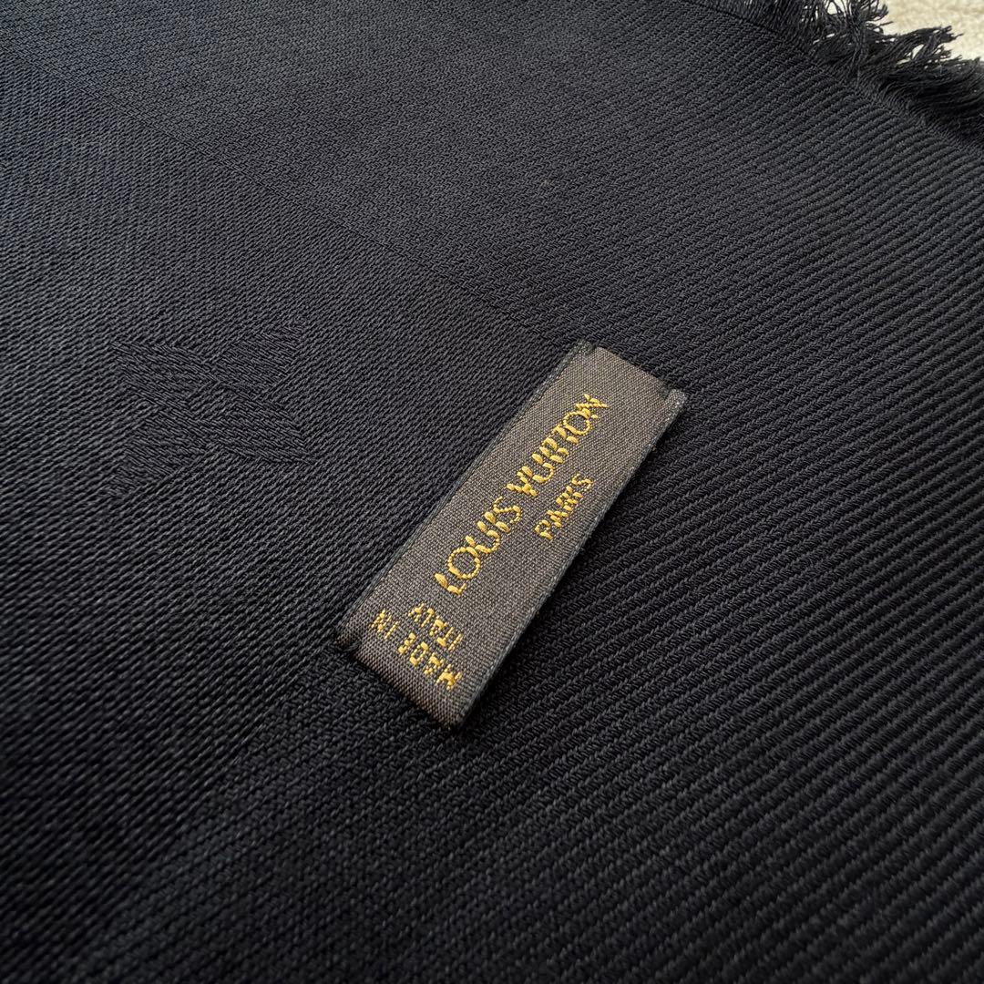 匿名配送料込☆ルイヴィトン Vuittonショールモノグラム 黒 ブラック