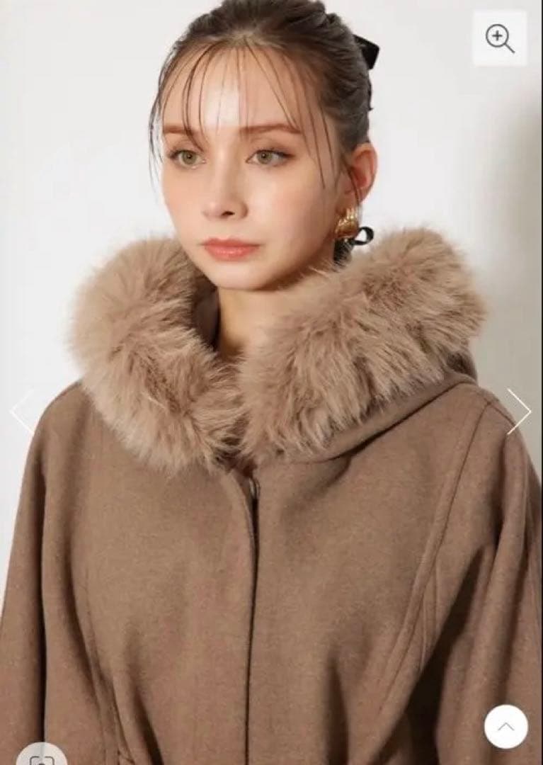 リエンダ　ウールMIXフードポンチョ