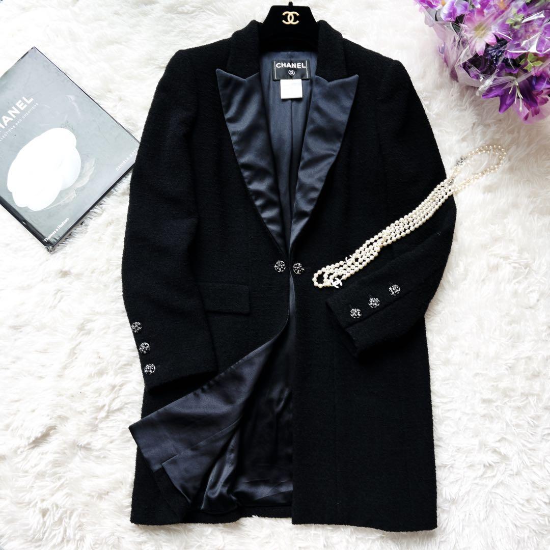 極美品　CHANEL シャネル　グリポア　ドラペル　ツイード ロングコート