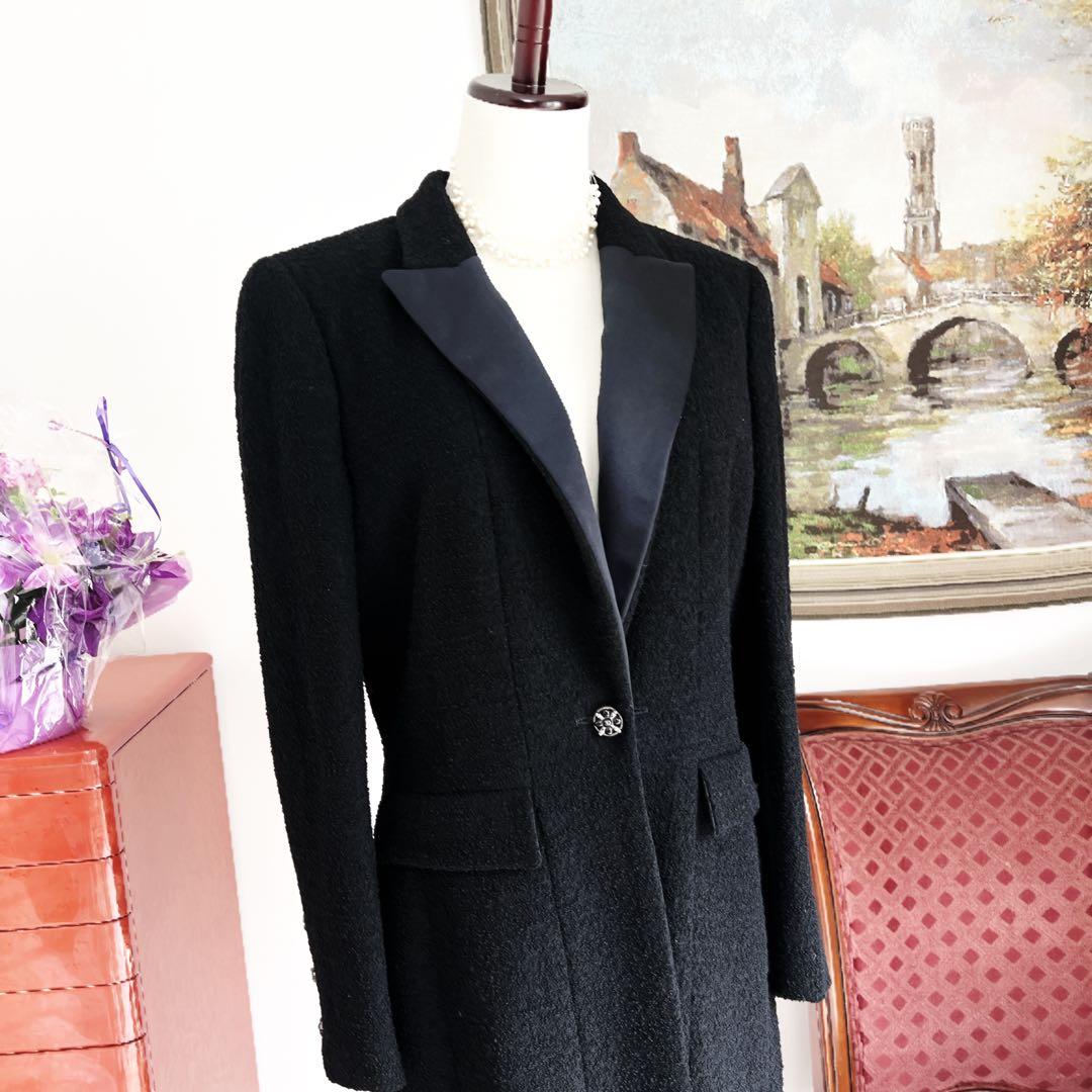 極美品　CHANEL シャネル　グリポア　ドラペル　ツイード ロングコート