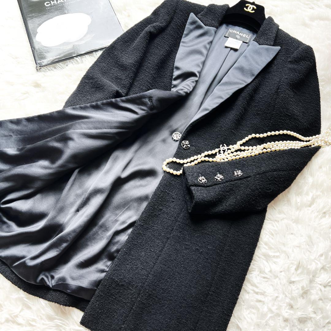 極美品　CHANEL シャネル　グリポア　ドラペル　ツイード ロングコート