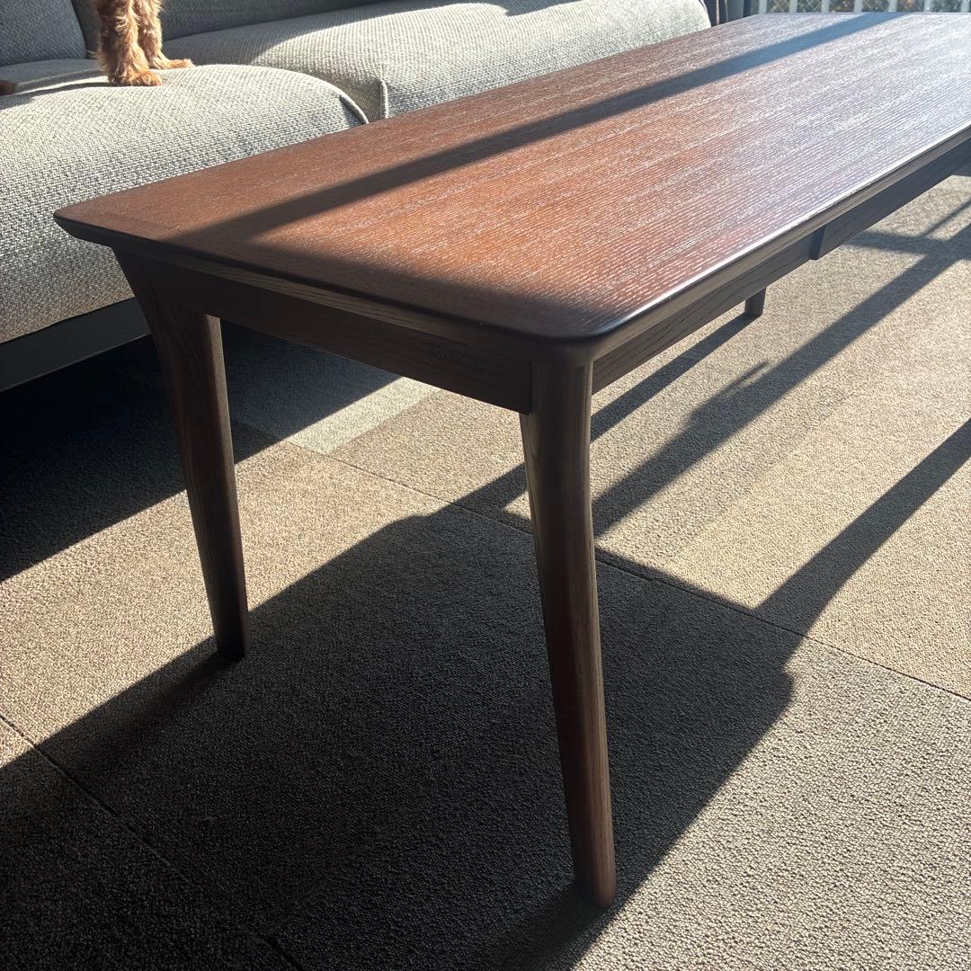 ダークブラウン木製センターテーブル