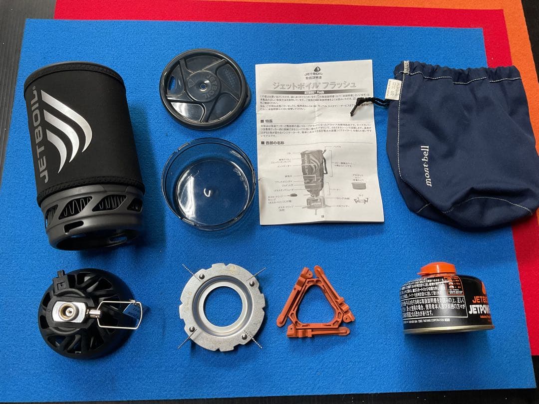 JETBOIL・Flash BKカラー動作良好美品　新品OD缶・純正収納袋付き！