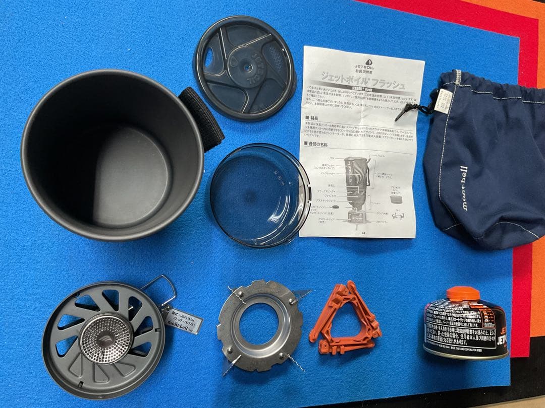 JETBOIL・Flash BKカラー動作良好美品　新品OD缶・純正収納袋付き！
