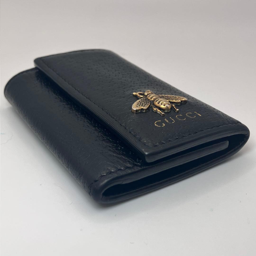 ず*ー様 ☆美品☆ GUCCI キーケース ブラック 蜂 bee 6連アニマリエ