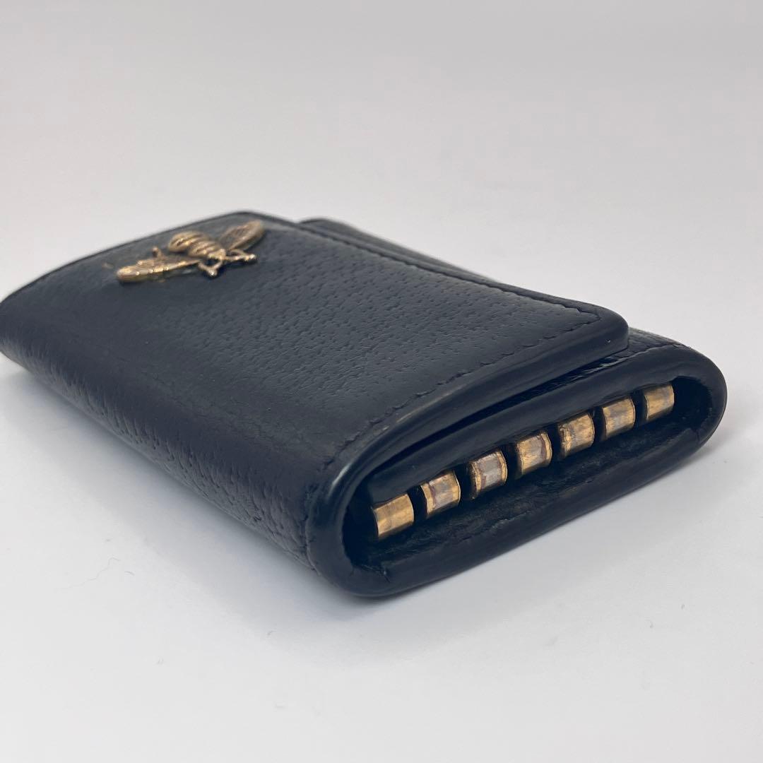 ず*ー様 ☆美品☆ GUCCI キーケース ブラック 蜂 bee 6連アニマリエ