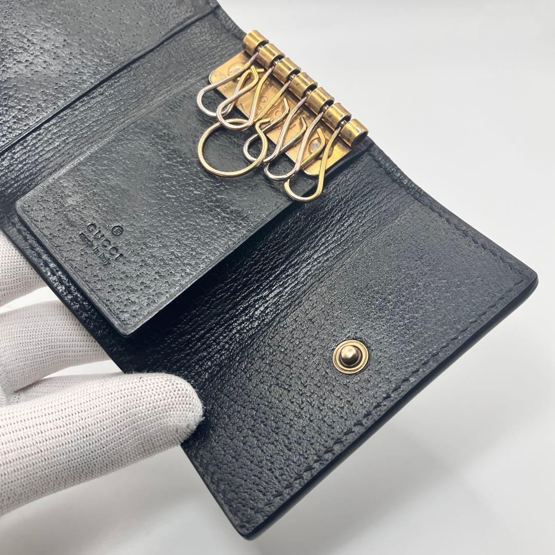 ず*ー様 ☆美品☆ GUCCI キーケース ブラック 蜂 bee 6連アニマリエ