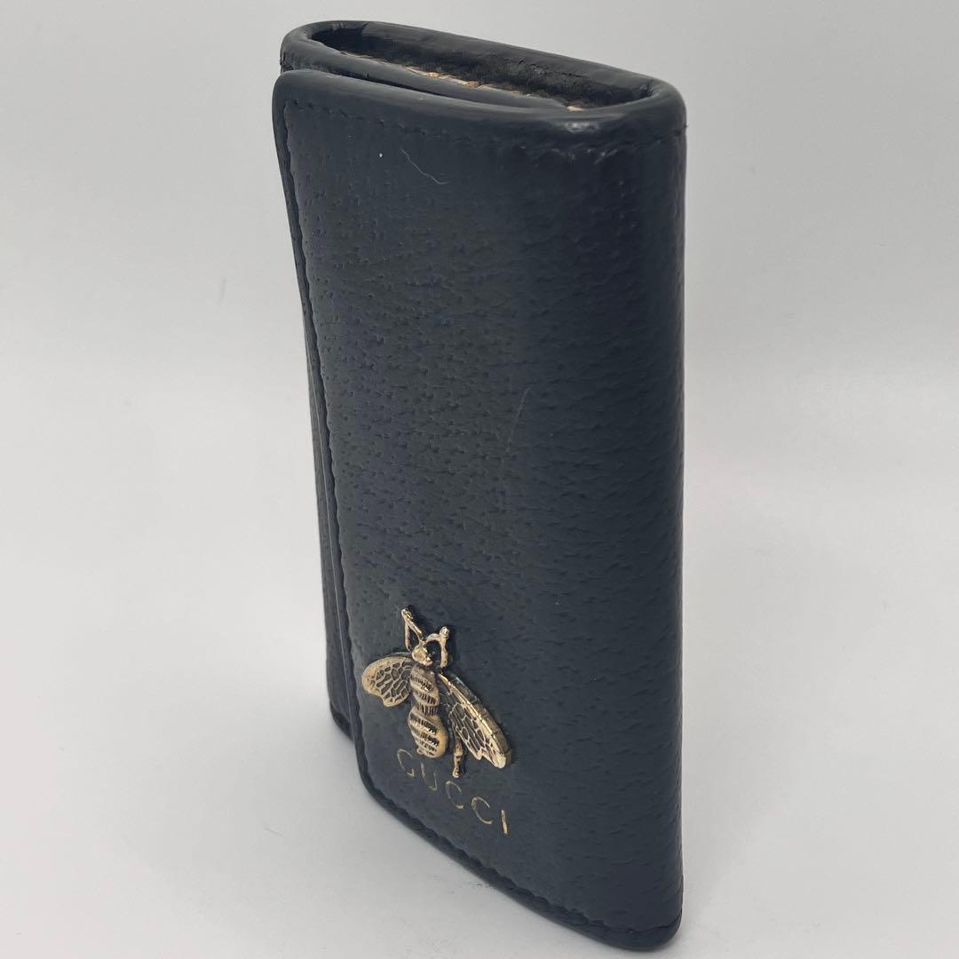 ず*ー様 ☆美品☆ GUCCI キーケース ブラック 蜂 bee 6連アニマリエ