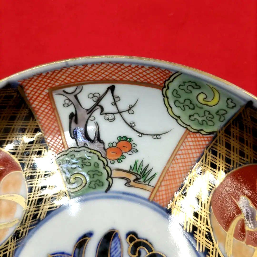 有田焼　伊万里焼　古伊万里　五彩錦手　中皿　平皿　盛り皿　6寸皿5客セット　③