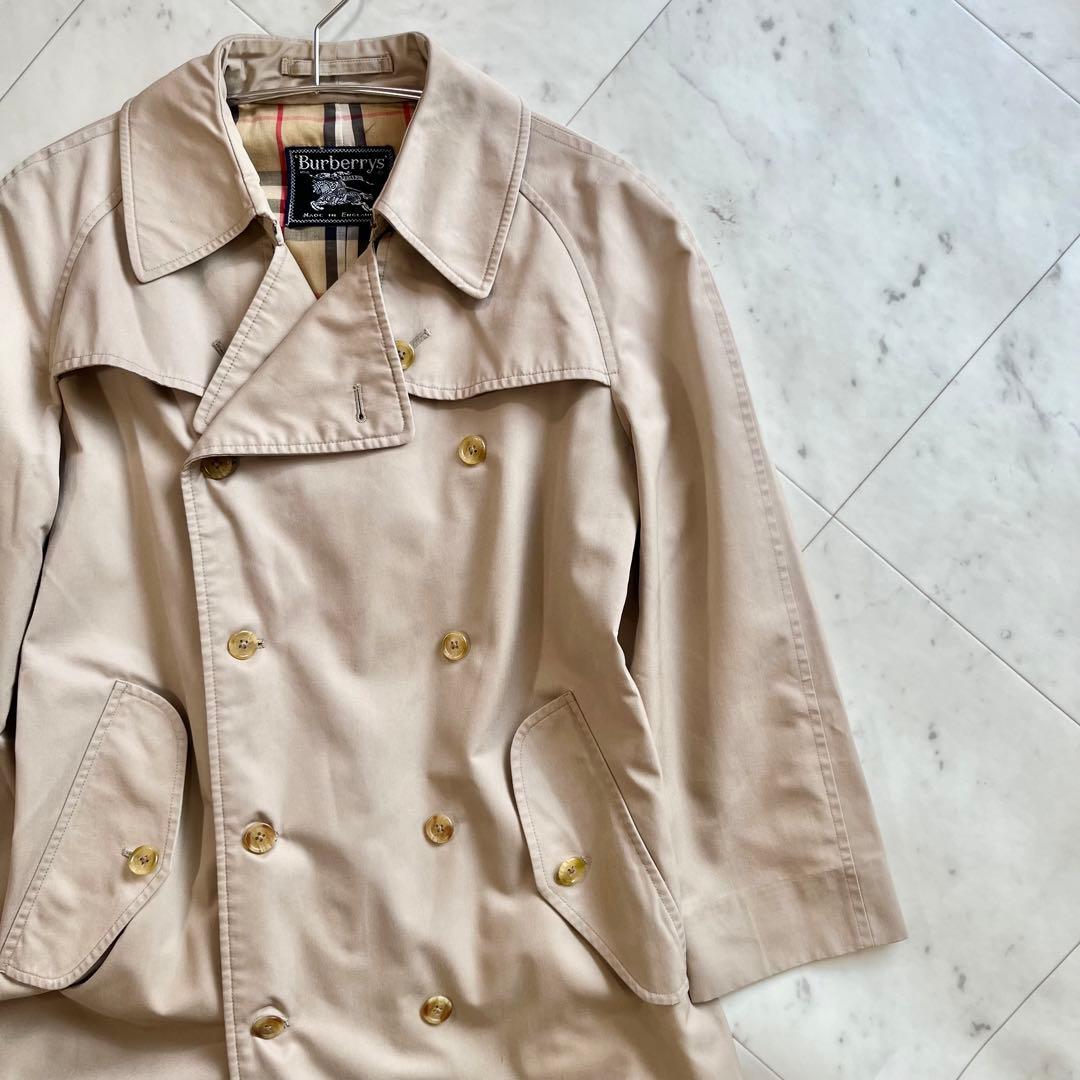 美品 Burberry ノバチェック ロングコート Aラインシルエット ベージュ