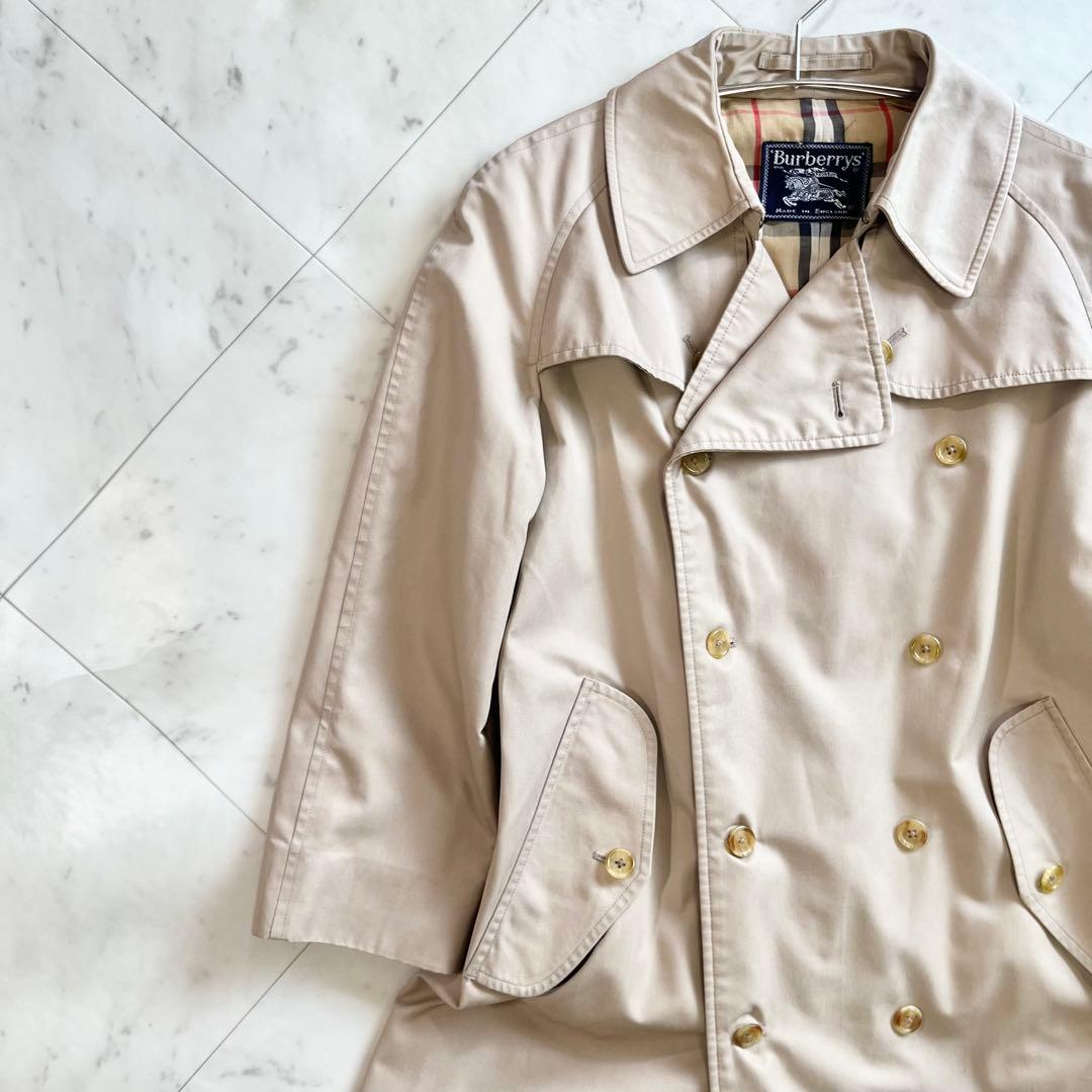 美品 Burberry ノバチェック ロングコート Aラインシルエット ベージュ