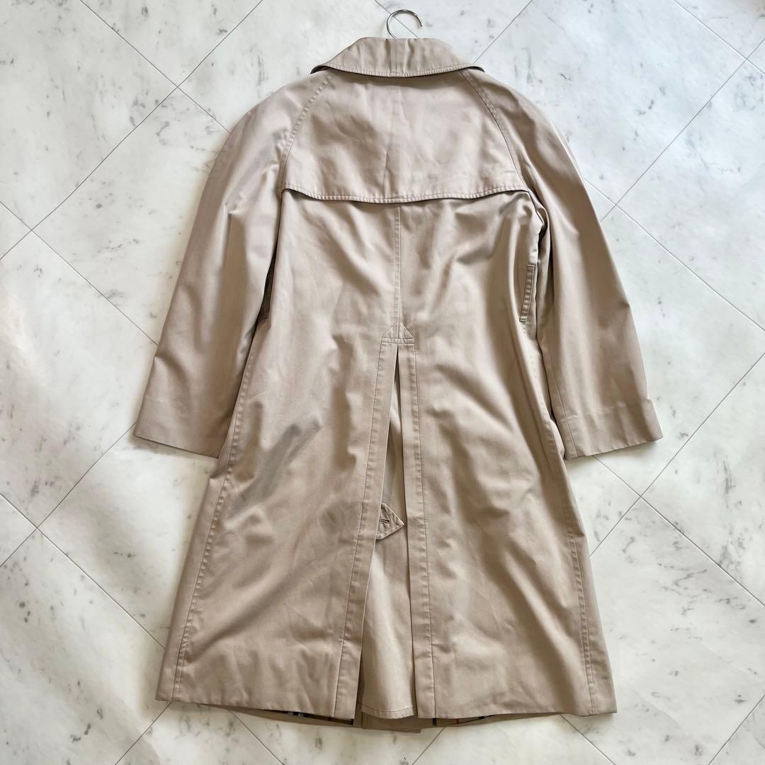 美品 Burberry ノバチェック ロングコート Aラインシルエット ベージュ