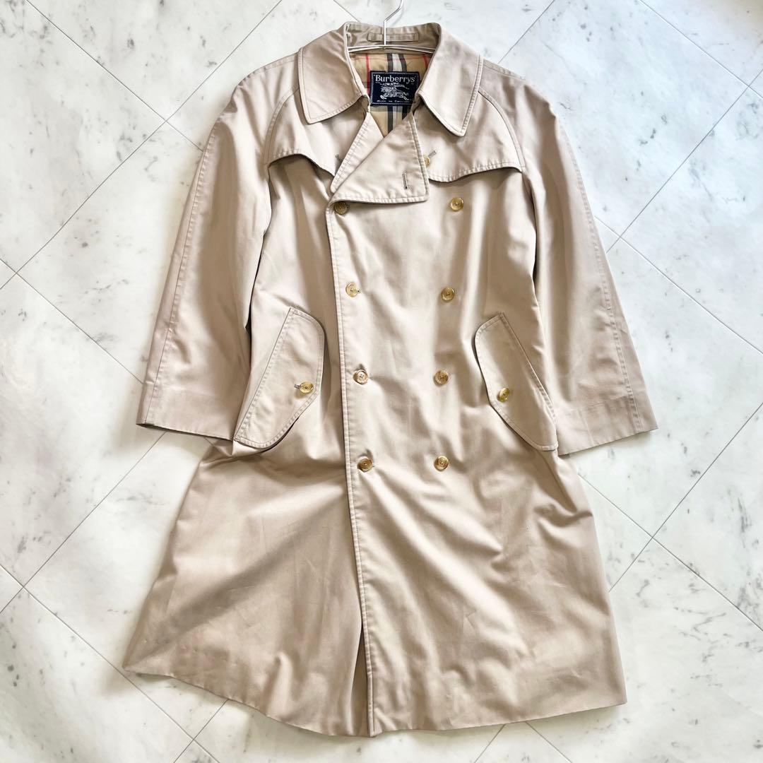 美品 Burberry ノバチェック ロングコート Aラインシルエット ベージュ