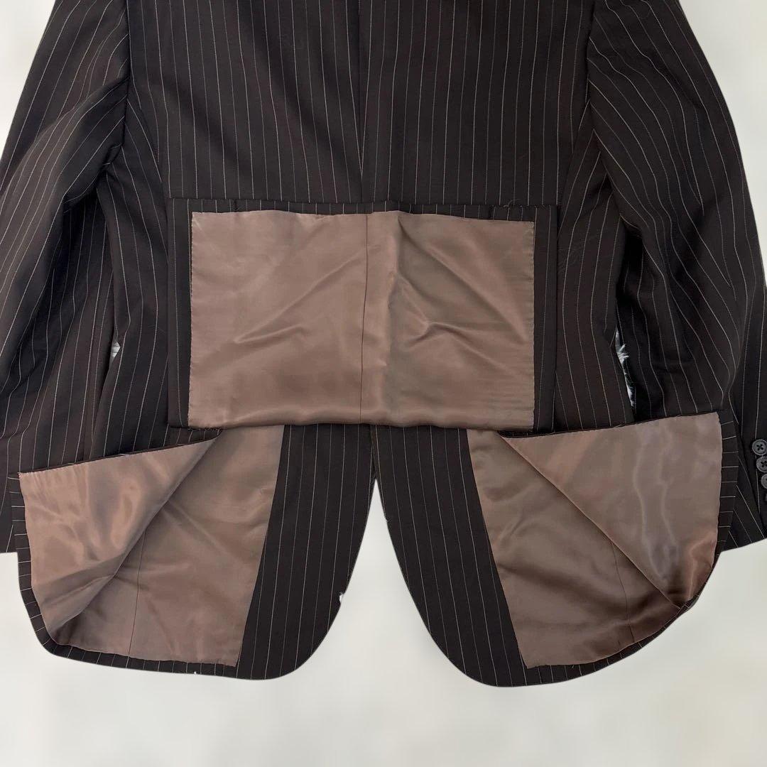 美品　ポロバイラルフローレン　セットアップ　段返り　スーツ　ストライプ　ブラウン