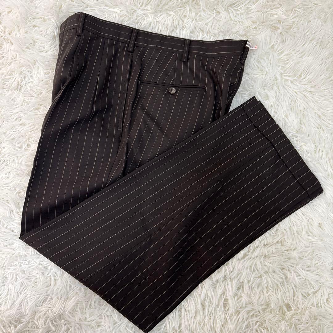 美品　ポロバイラルフローレン　セットアップ　段返り　スーツ　ストライプ　ブラウン